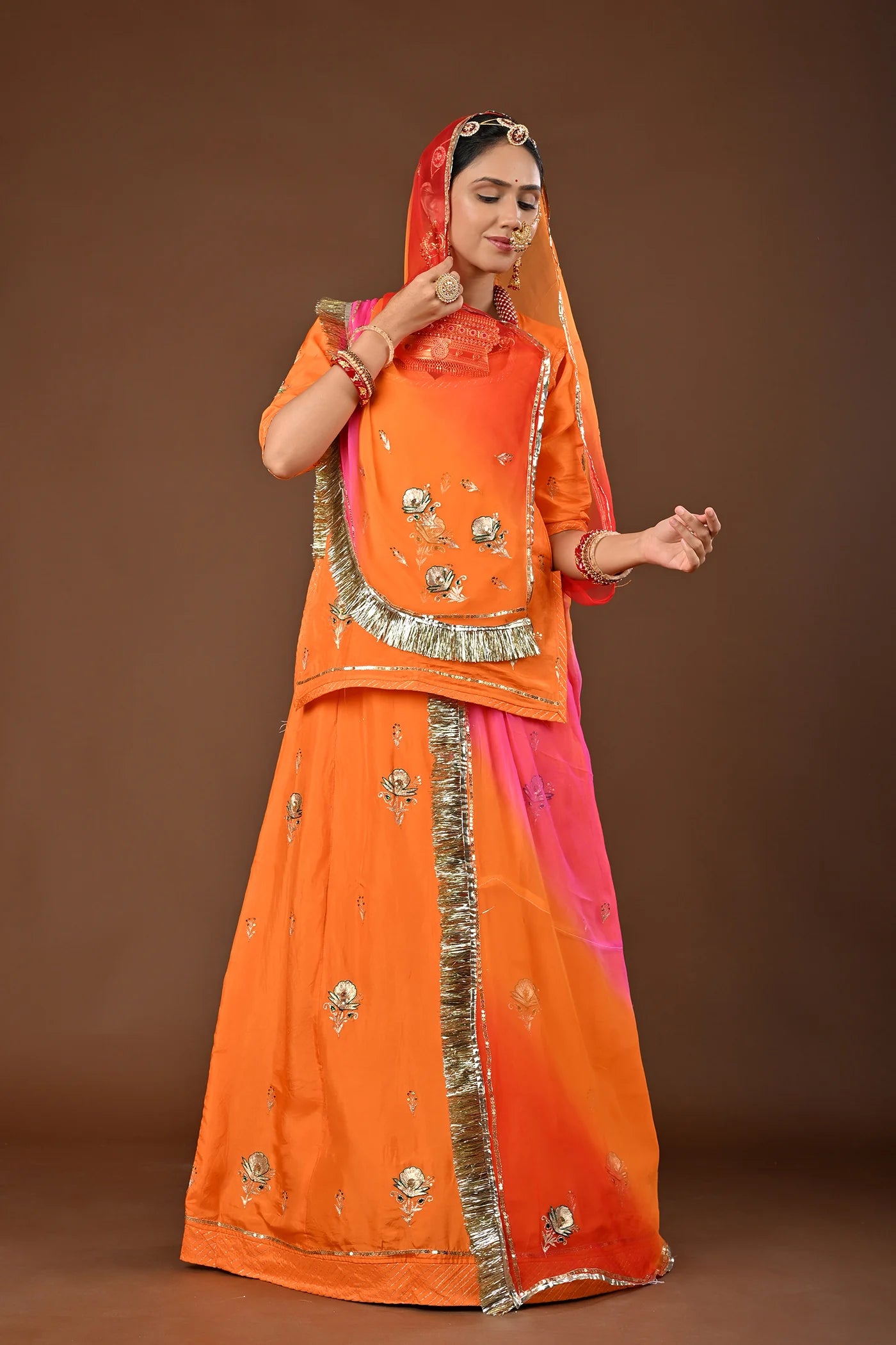 Sinduri Rajwadi Poshak  ( unstiched )