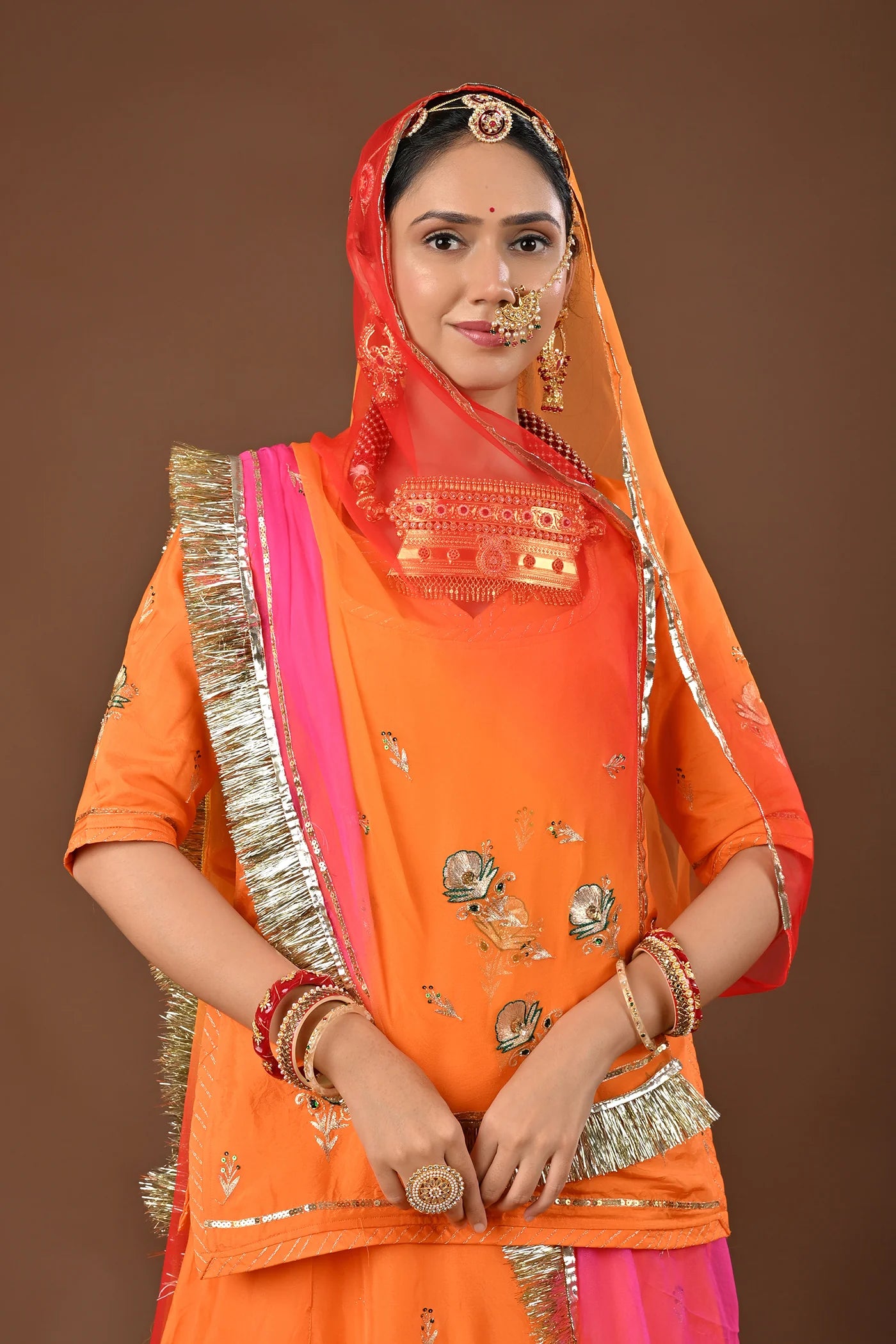 Sinduri Rajwadi Poshak  ( unstiched )