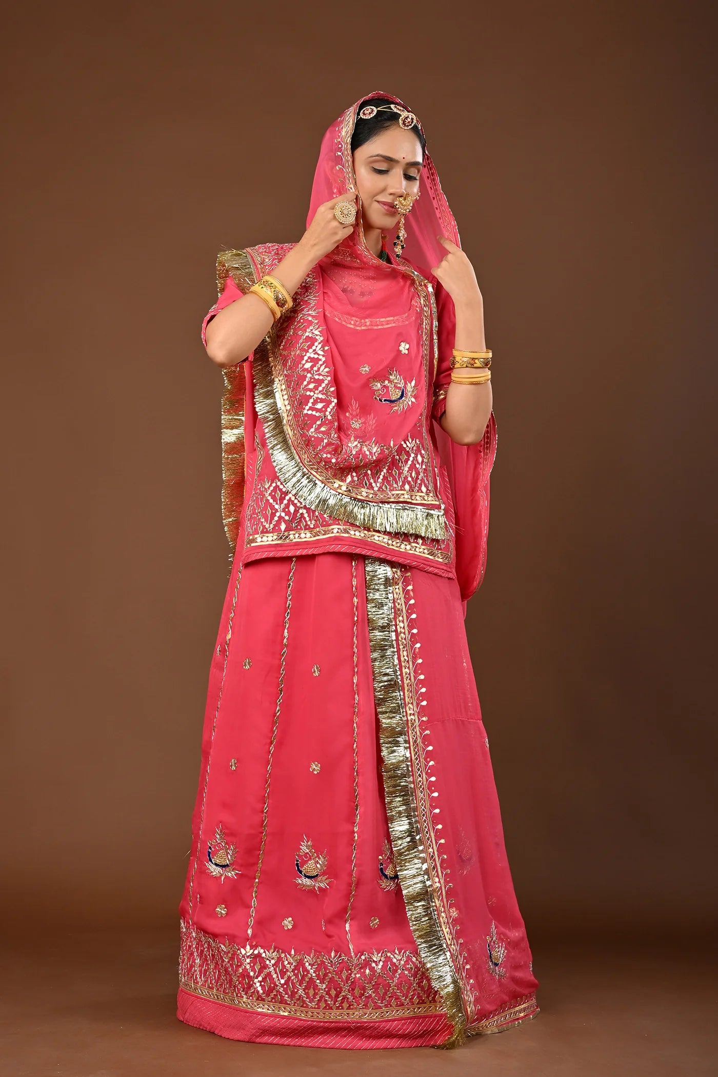 Tariya Rajasthani Lehenga Set  ( unstiched )