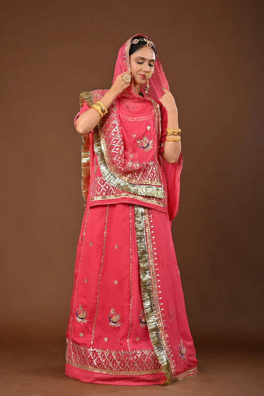 Tariya Rajasthani Lehenga Set  ( unstiched )