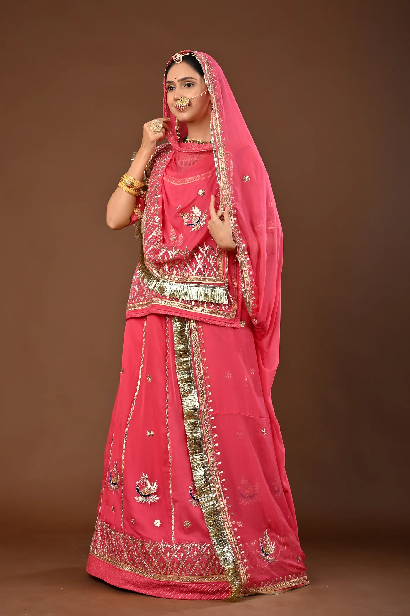 Tariya Rajasthani Lehenga Set  ( unstiched )