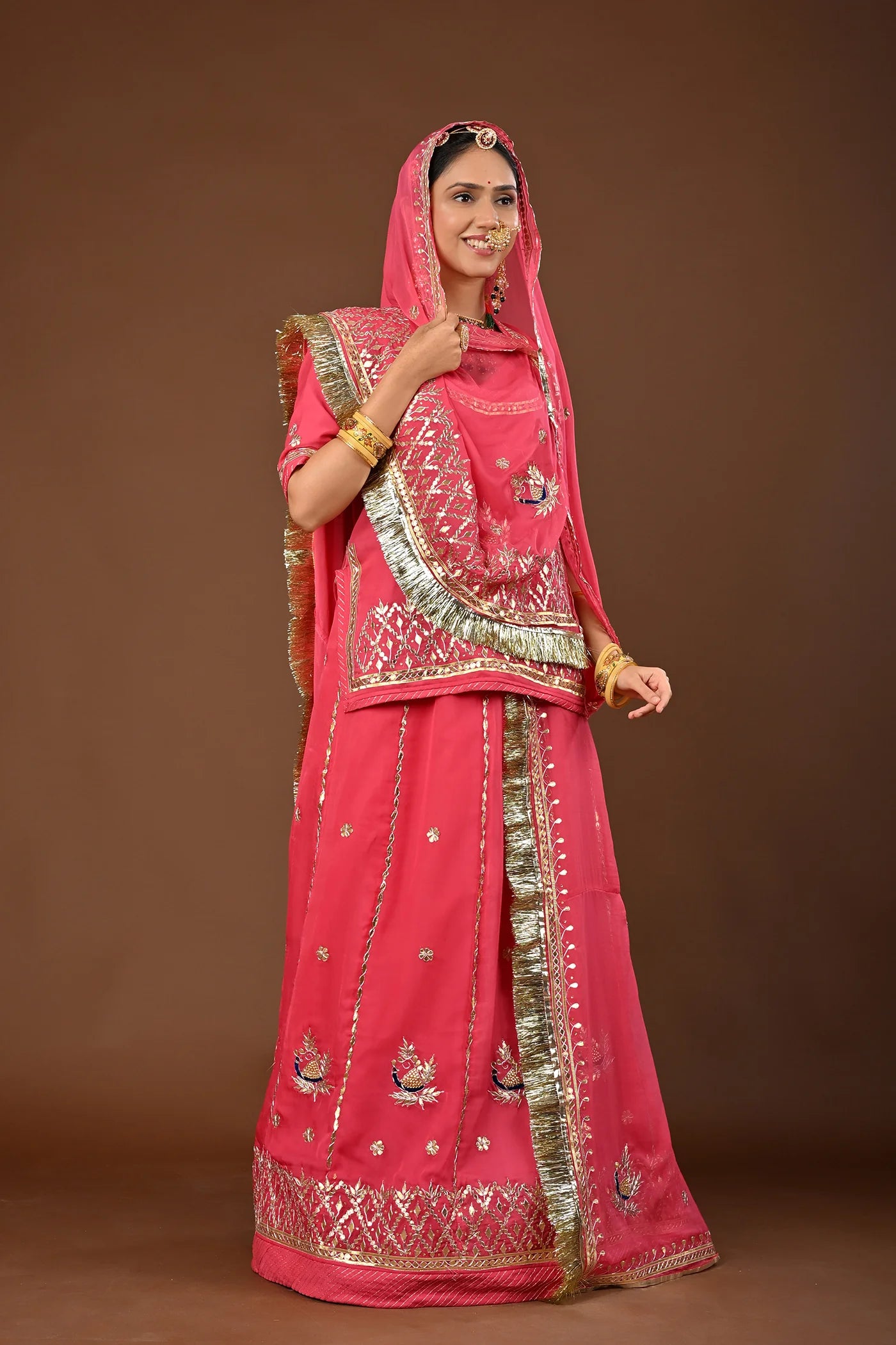 Tariya Rajasthani Lehenga Set  ( unstiched )
