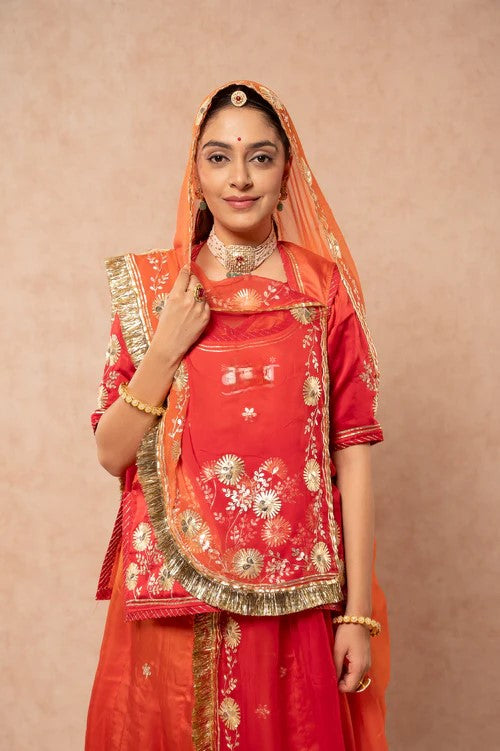Neel Kamal Rajasthani Lehenga Set  ( unstiched )