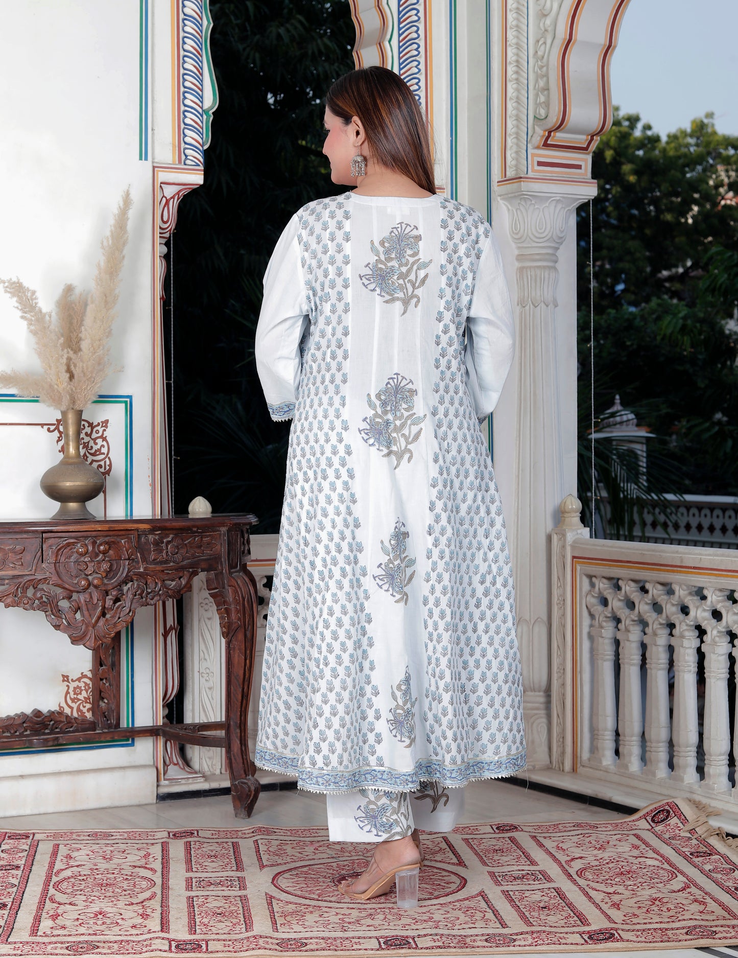 GULBAGH COTTON ANARKALI WITH KOTA DORIA DUPATTA SET