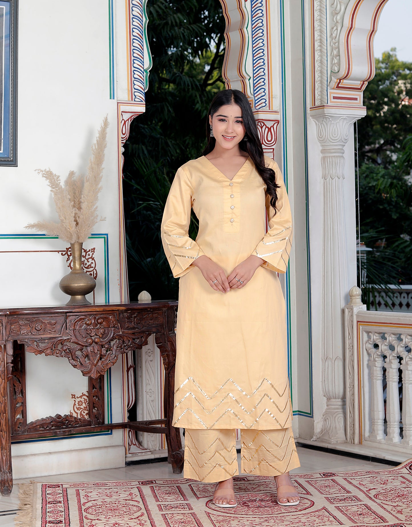 SUNFLOWER JAM COTTON GOLDEN YELLOW WITH ORGANZA DUPTTA