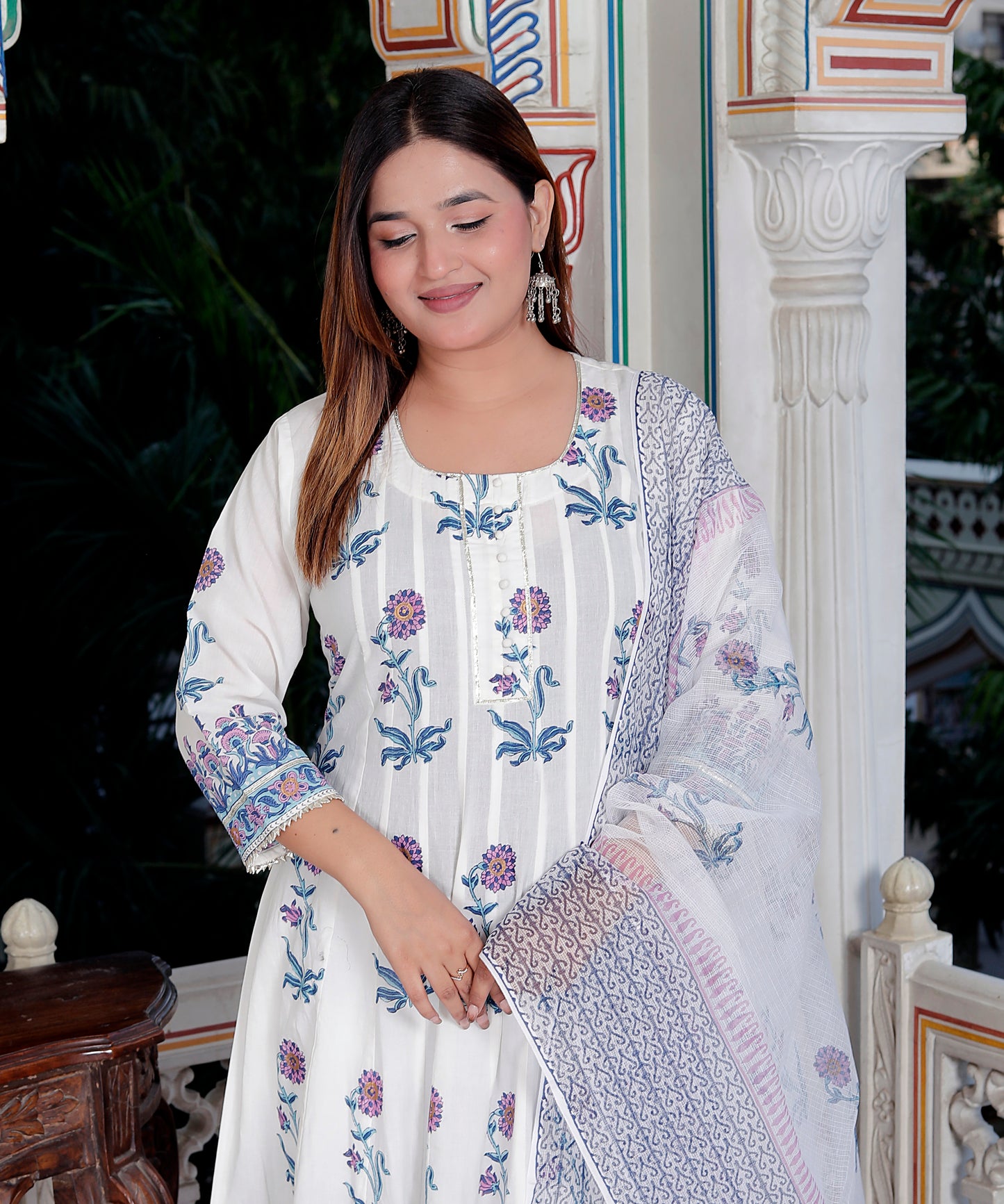 Blue Butta Handblock Suit Set