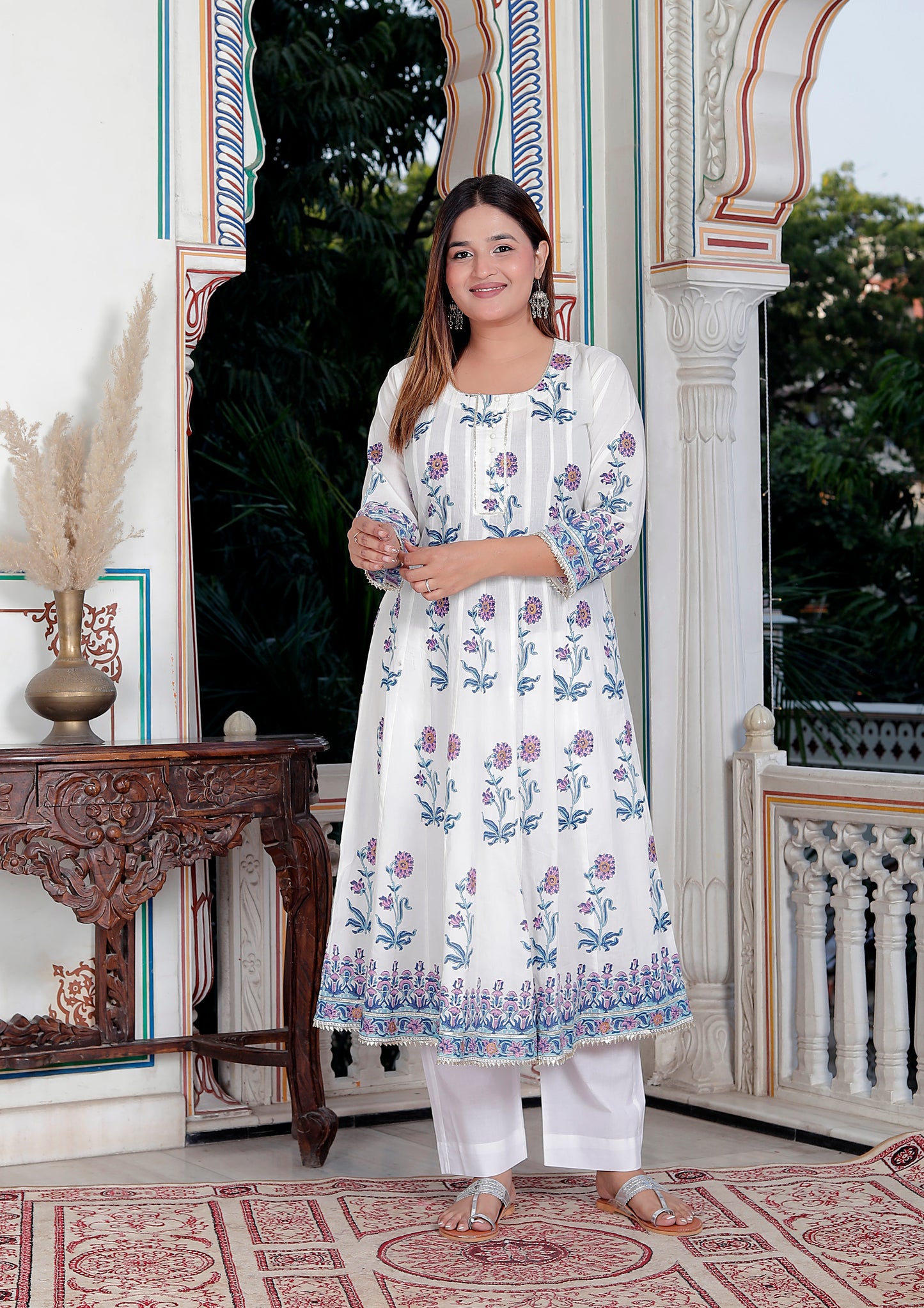 Blue Butta Handblock Suit Set