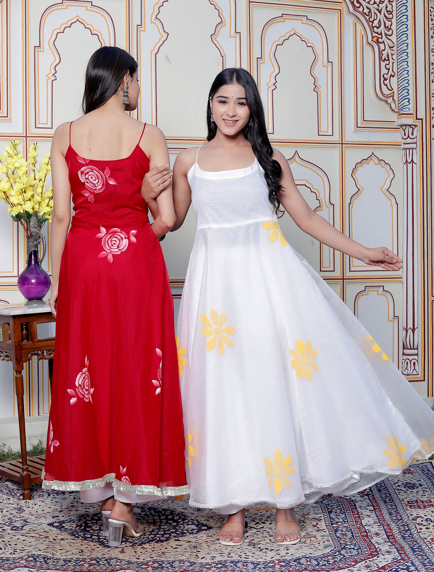 WHITE YELLOW ROSE SUIT SET