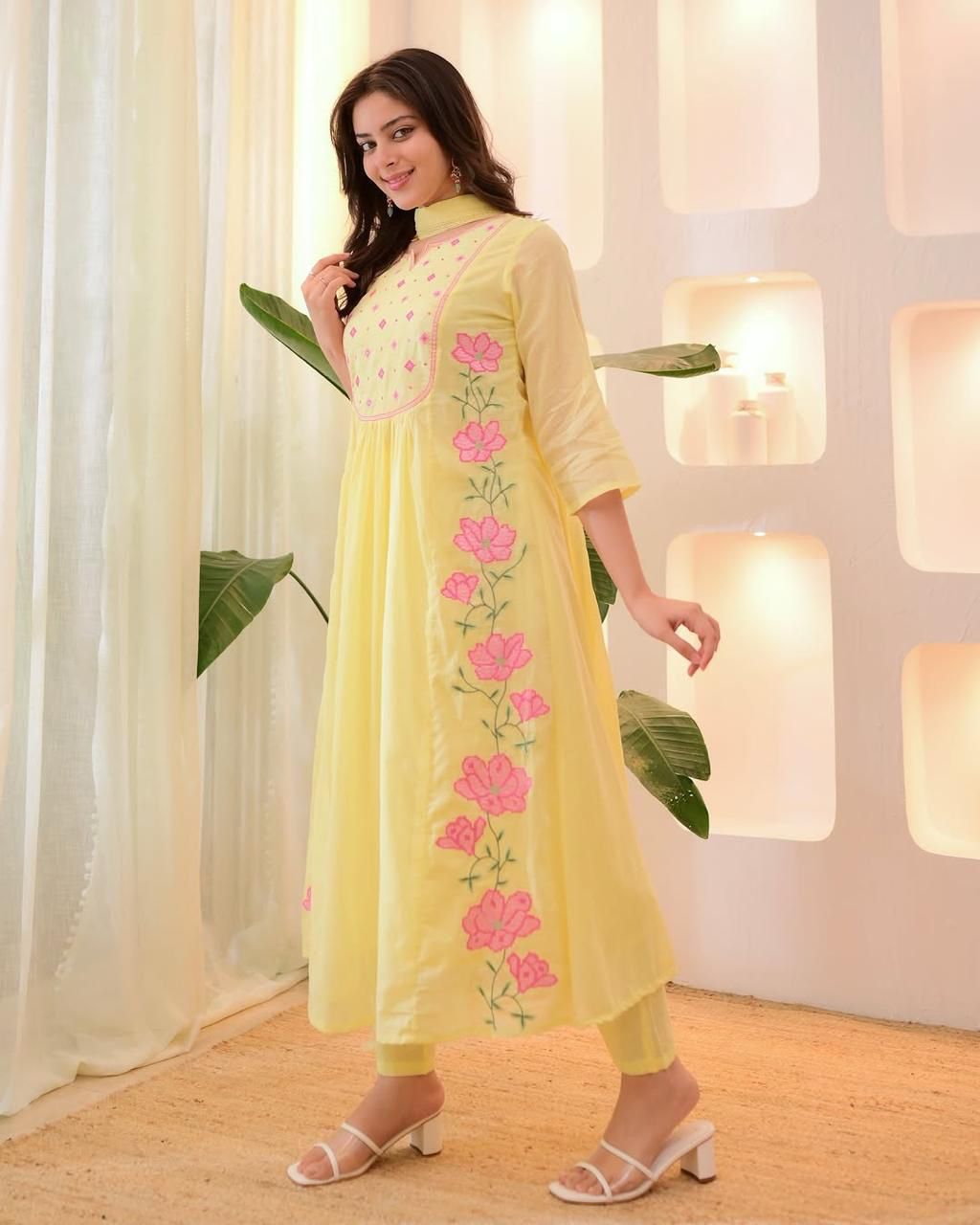 Yellow Cotton Suit Set