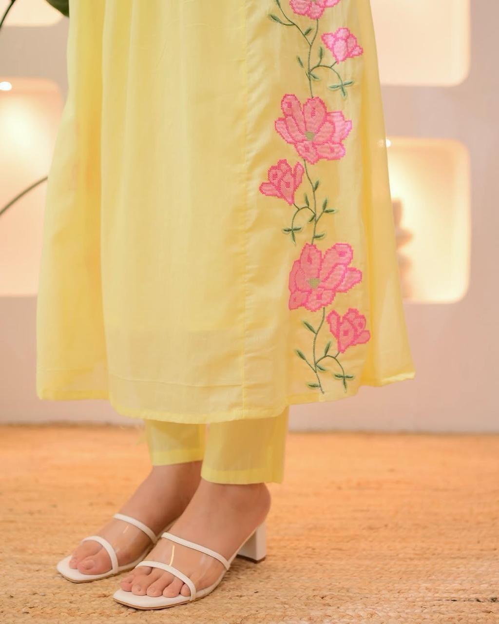 Yellow Cotton Suit Set