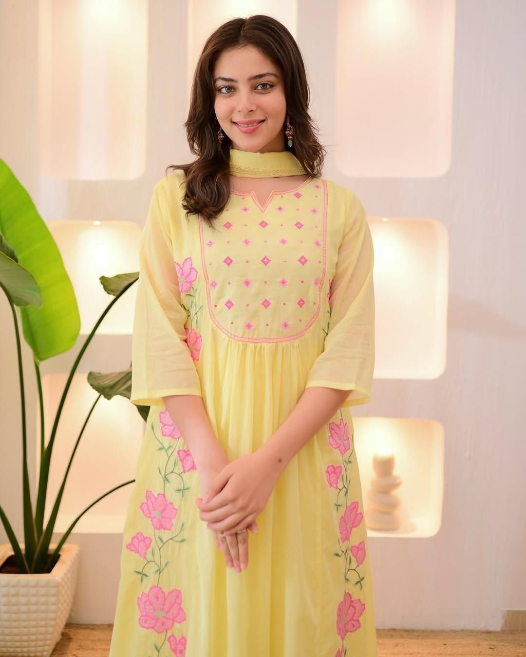 Yellow Cotton Suit Set