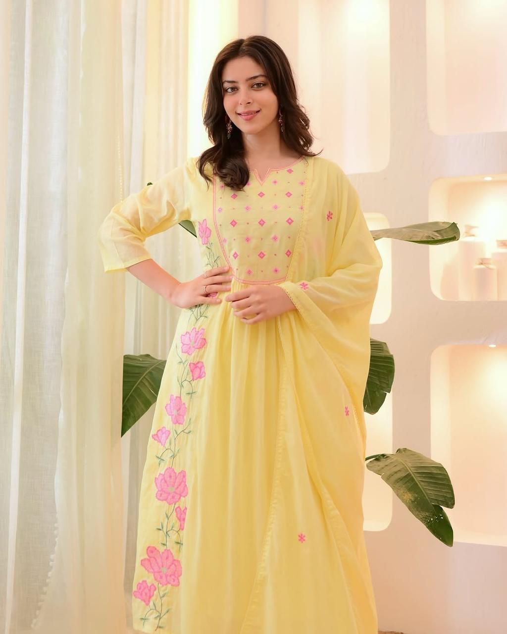 Yellow Cotton Suit Set