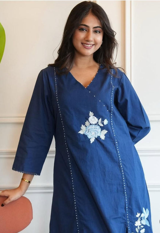 Blue Cotton Kurta set