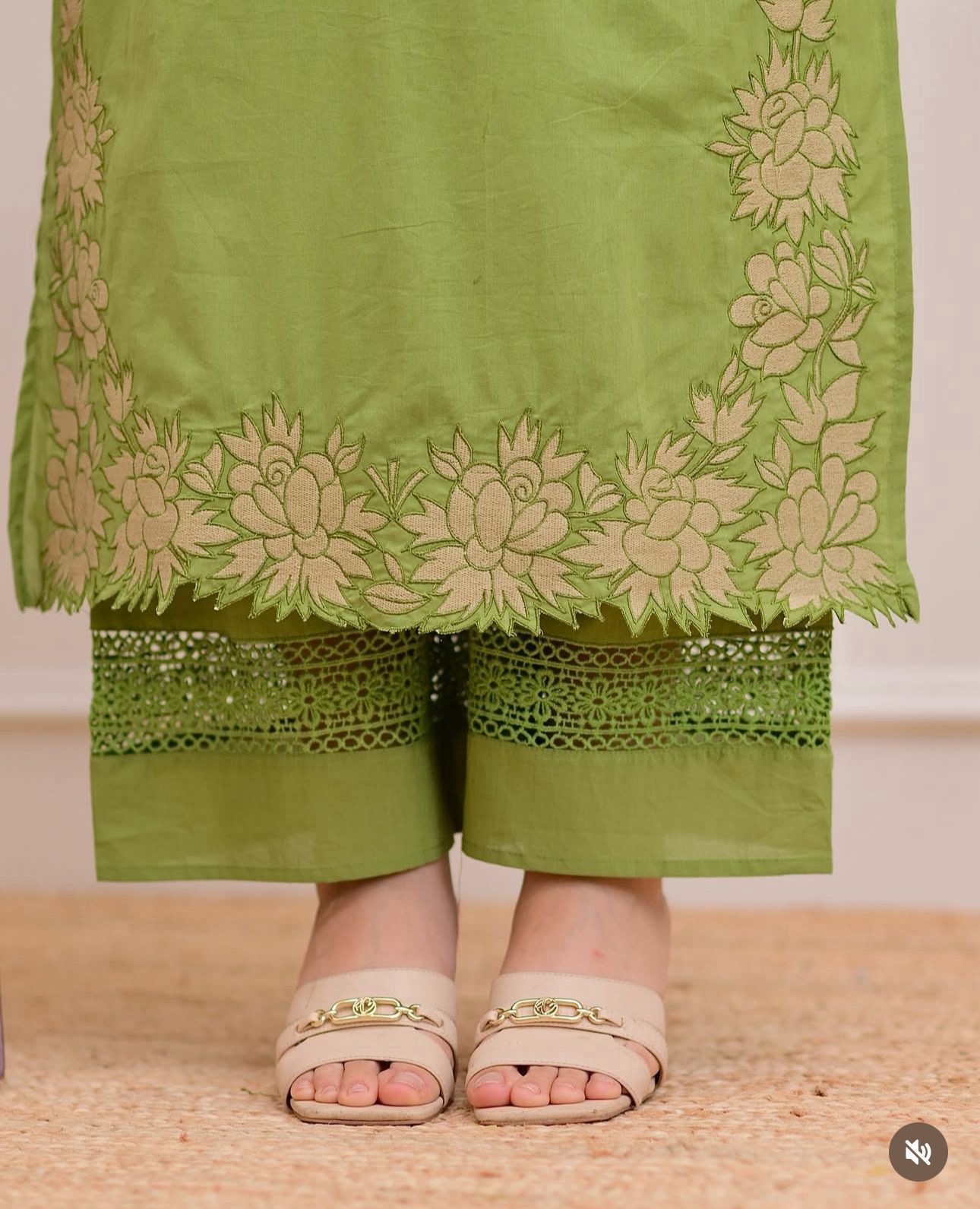 Green Cotton Suit Set