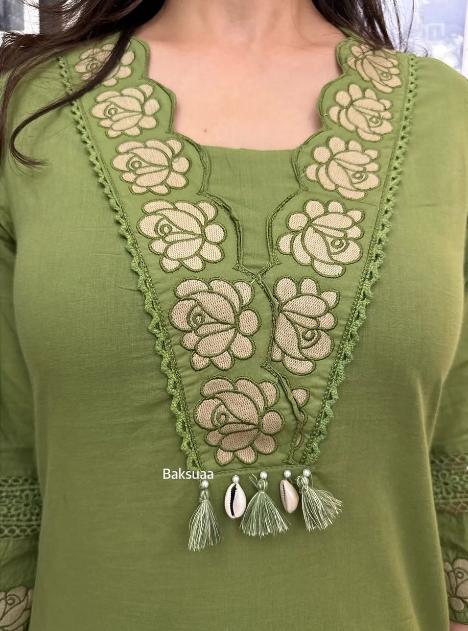 Green Cotton Suit Set