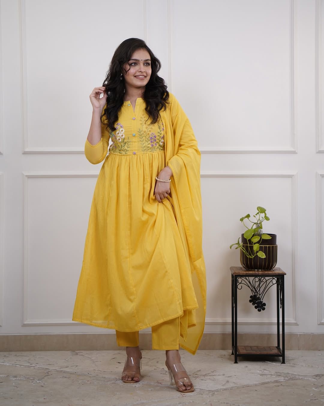 Yellow Primium Cotton Suit set