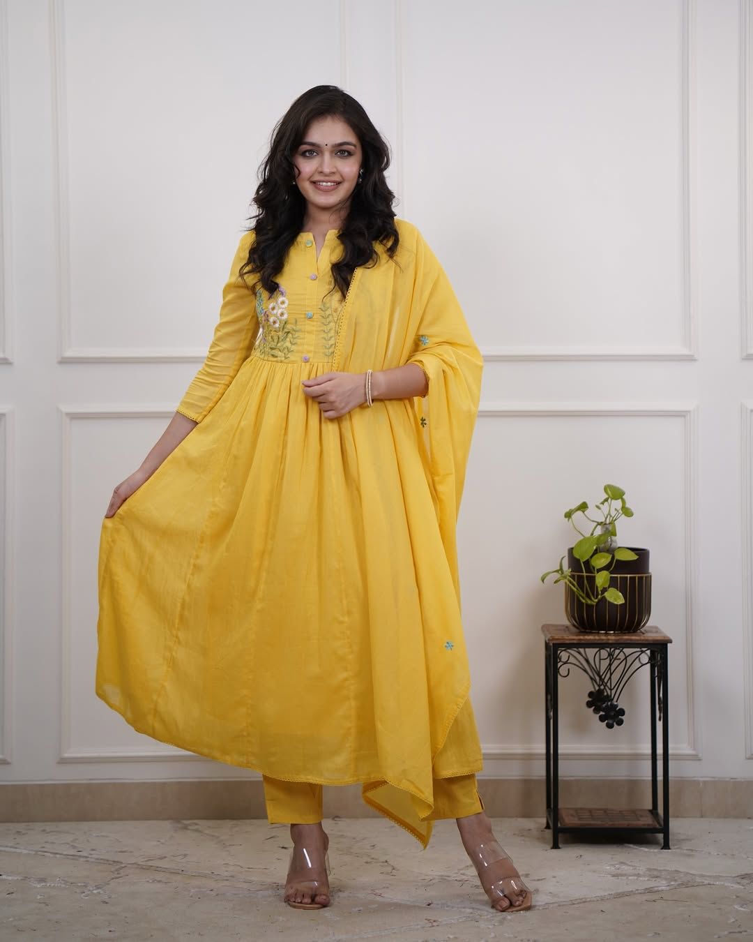 Yellow Primium Cotton Suit set