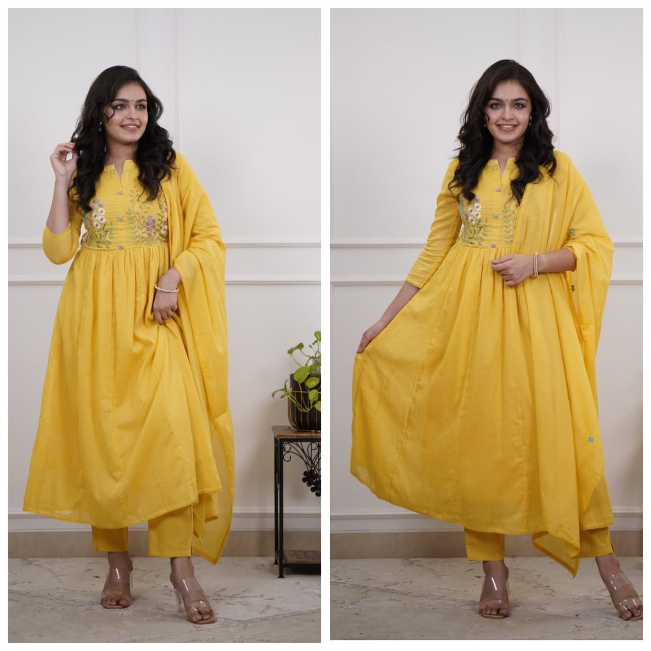 Yellow Primium Cotton Suit set