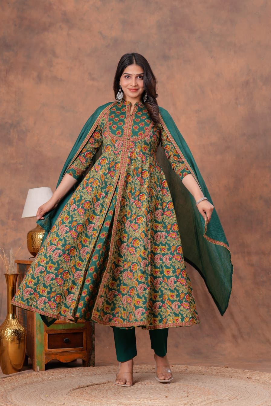Green Anarkali Suit Set