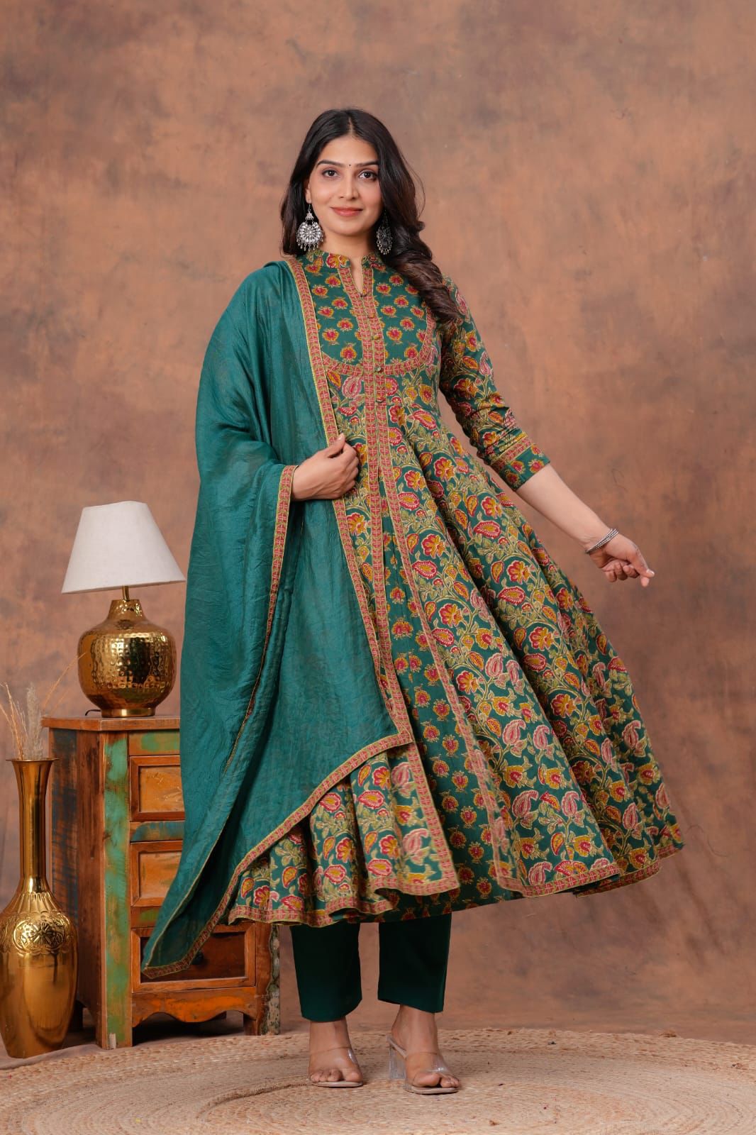 Green Anarkali Suit Set