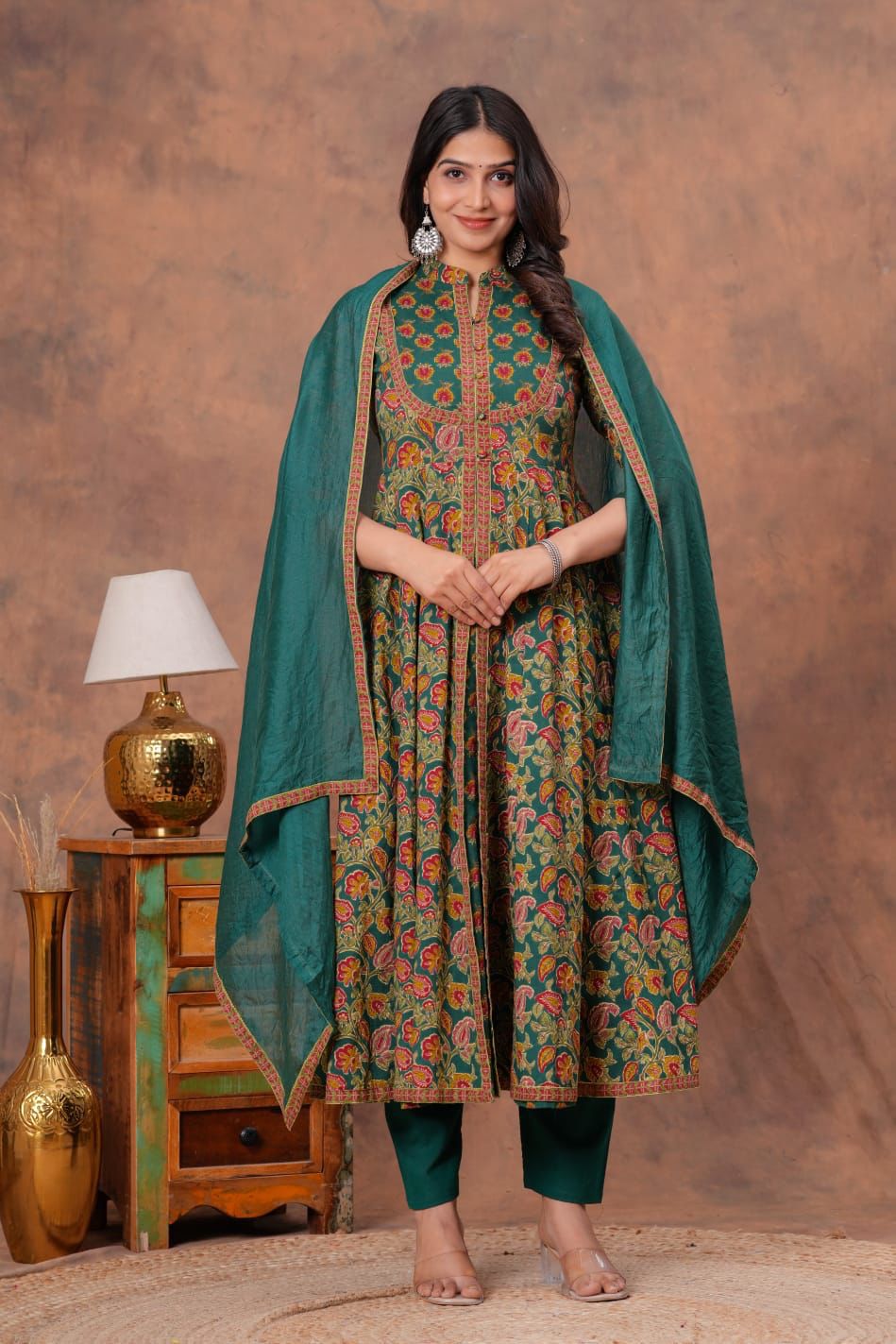 Green Anarkali Suit Set