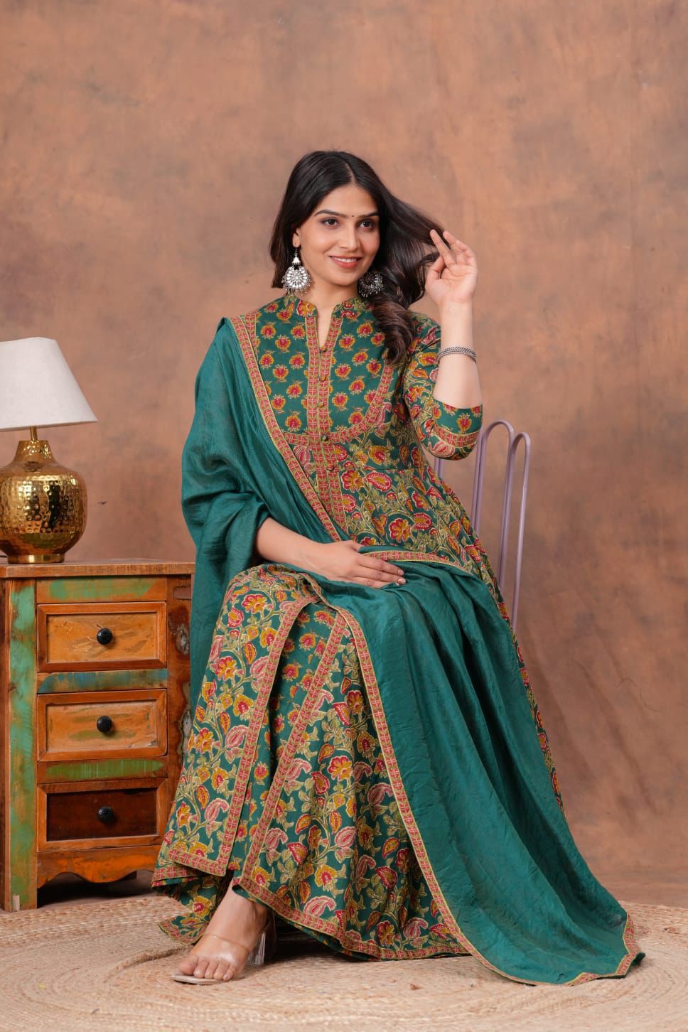 Green Anarkali Suit Set
