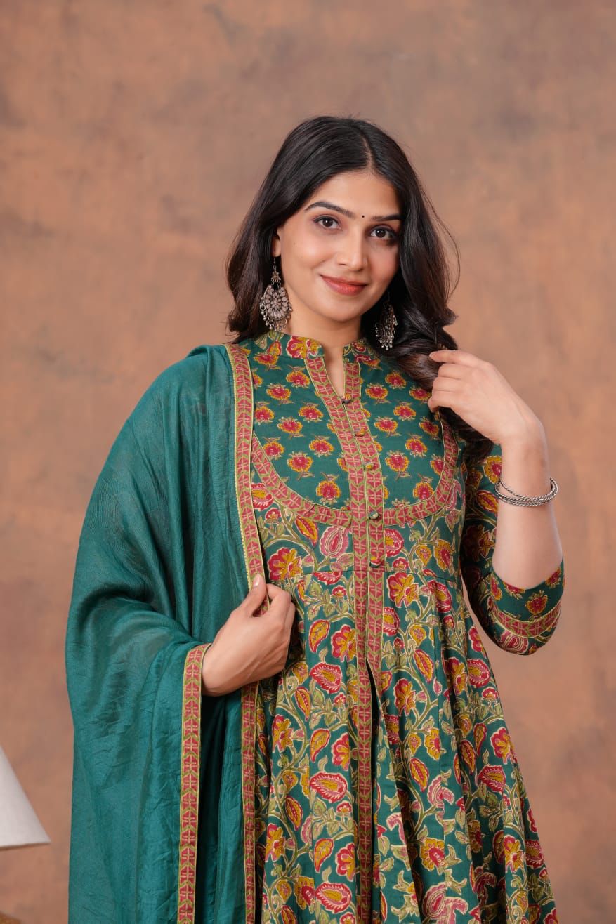 Green Anarkali Suit Set