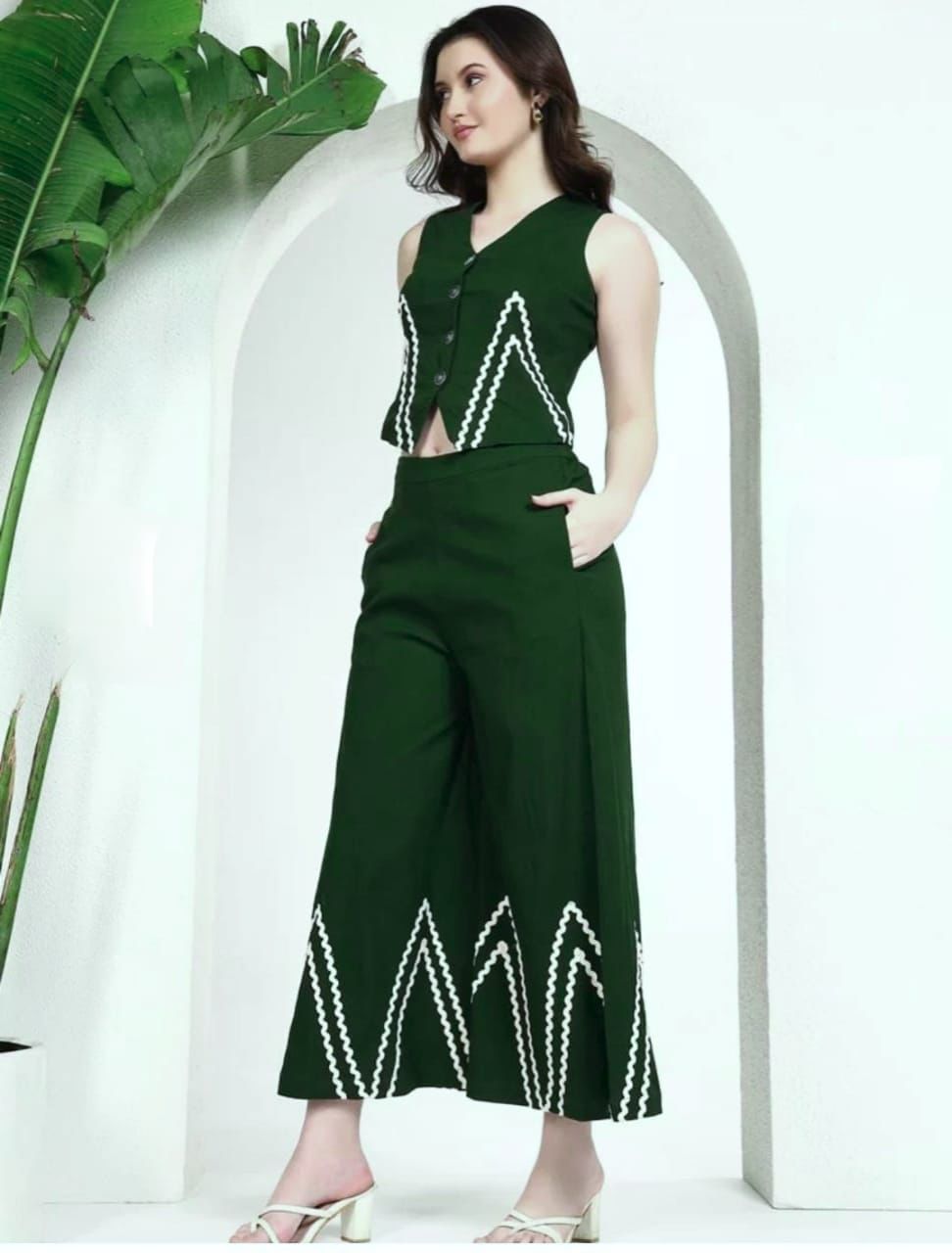 Green Cotton Coord Set