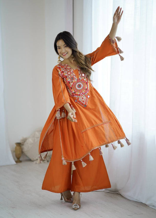 Orange Kurti with Plazzo