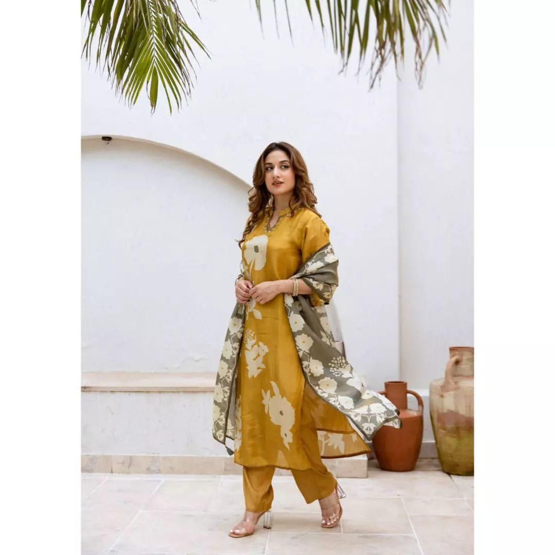 Yellow Cotton Suit Set