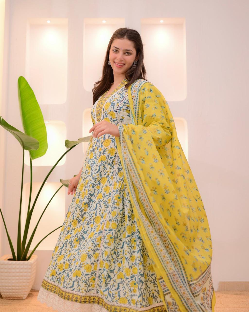 Sunflower Yellow Afghani Suit Set