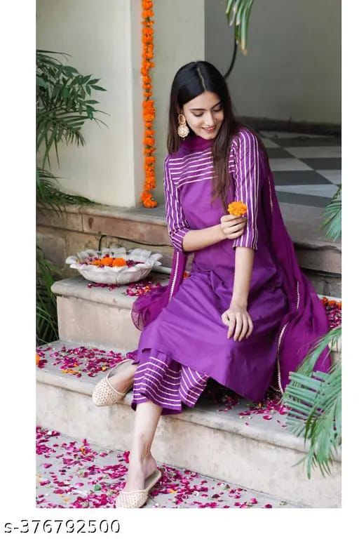 Rayon Gotta work Kurti with Palazzo Set