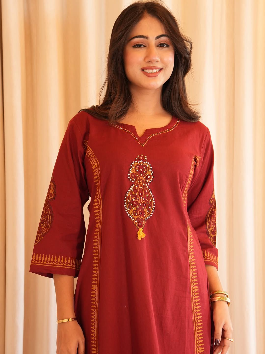 Elegant Pure fine Cotton fabric KurtI Set