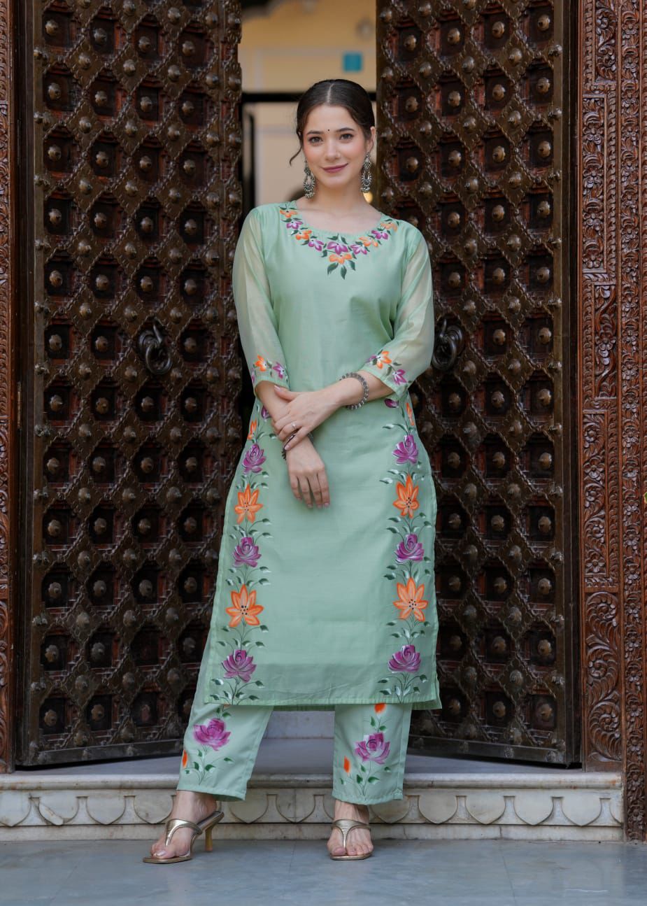 Elegant New designer embroidery kurti set