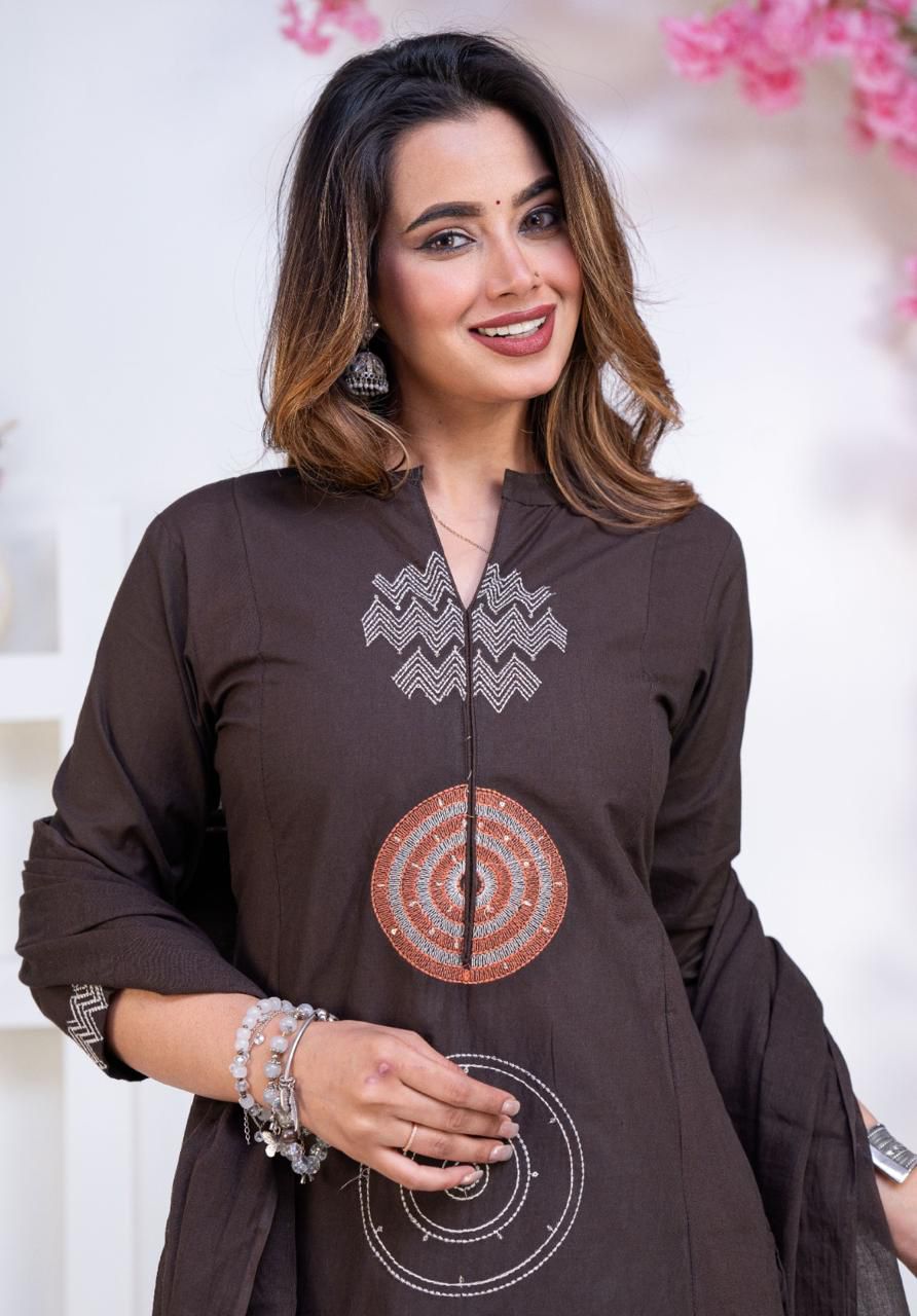 Black floral print suit set