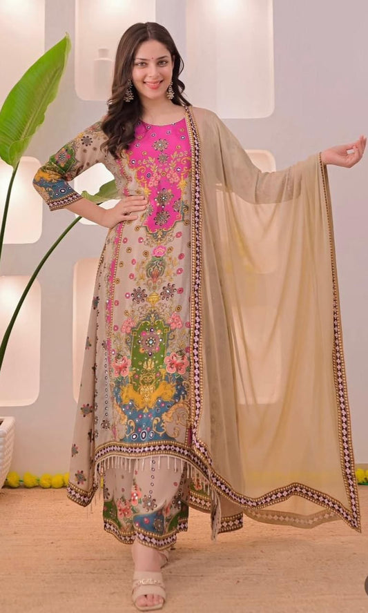 NOORI ANARKALI ROUND PLAZA SET