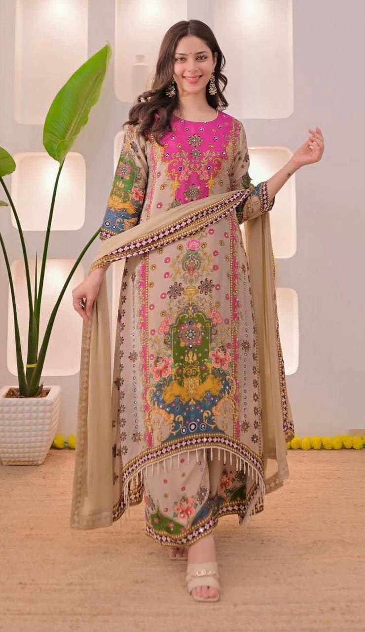 NOORI ANARKALI ROUND PLAZA SET