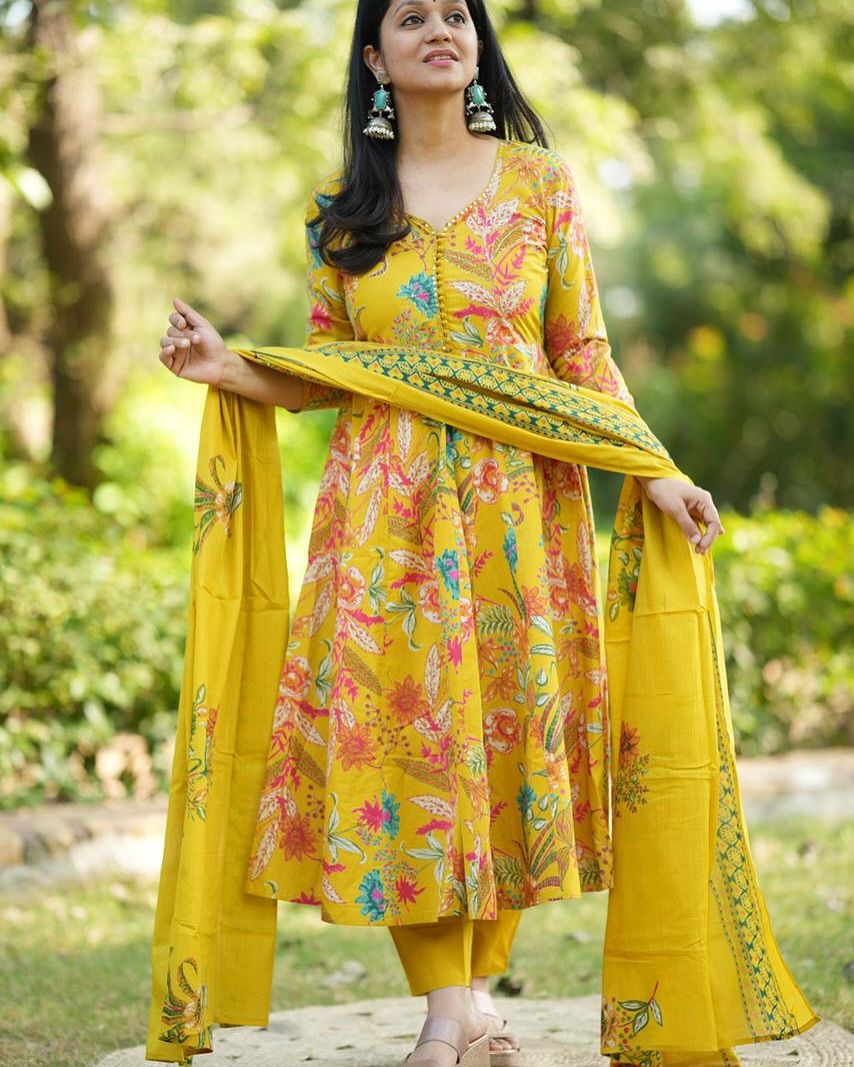 Floral Anarkali kurta set