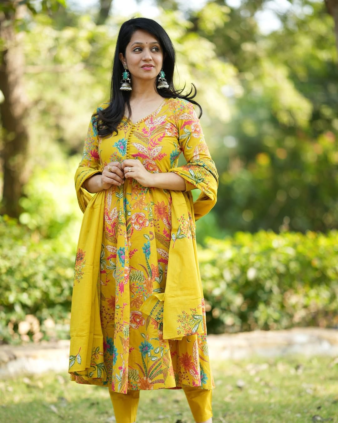 Floral Anarkali kurta set