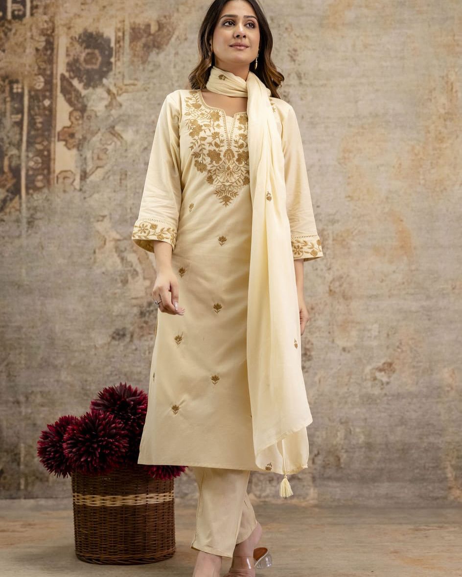 Flex cotton khadi suit set