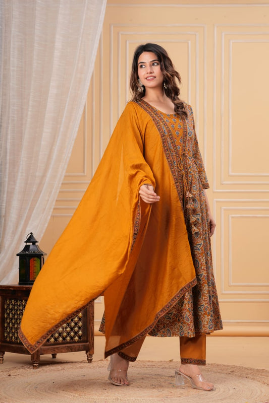 AZARAKHA PRINT ANARKALI SET