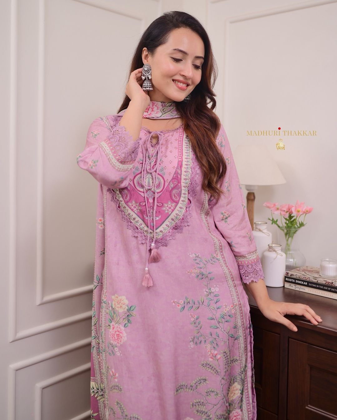 Lilac Muslin Pakistani Suit Set