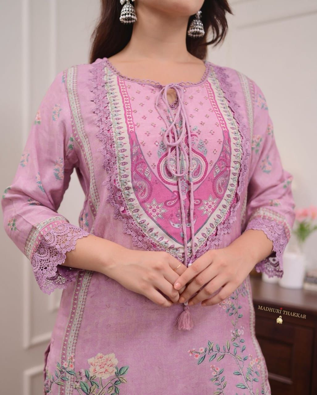 Lilac Muslin Pakistani Suit Set