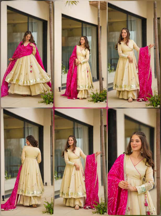 Bandhani  Anarkali Plazzo SeT