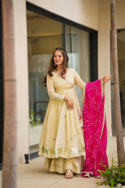 Bandhani  Anarkali Plazzo SeT