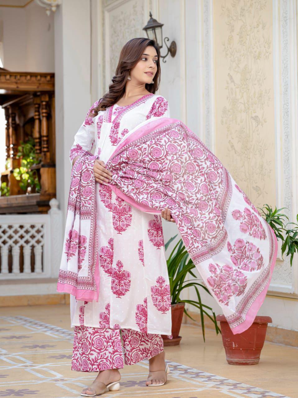 WHITE/PURPLE FLORAL SUIT SET