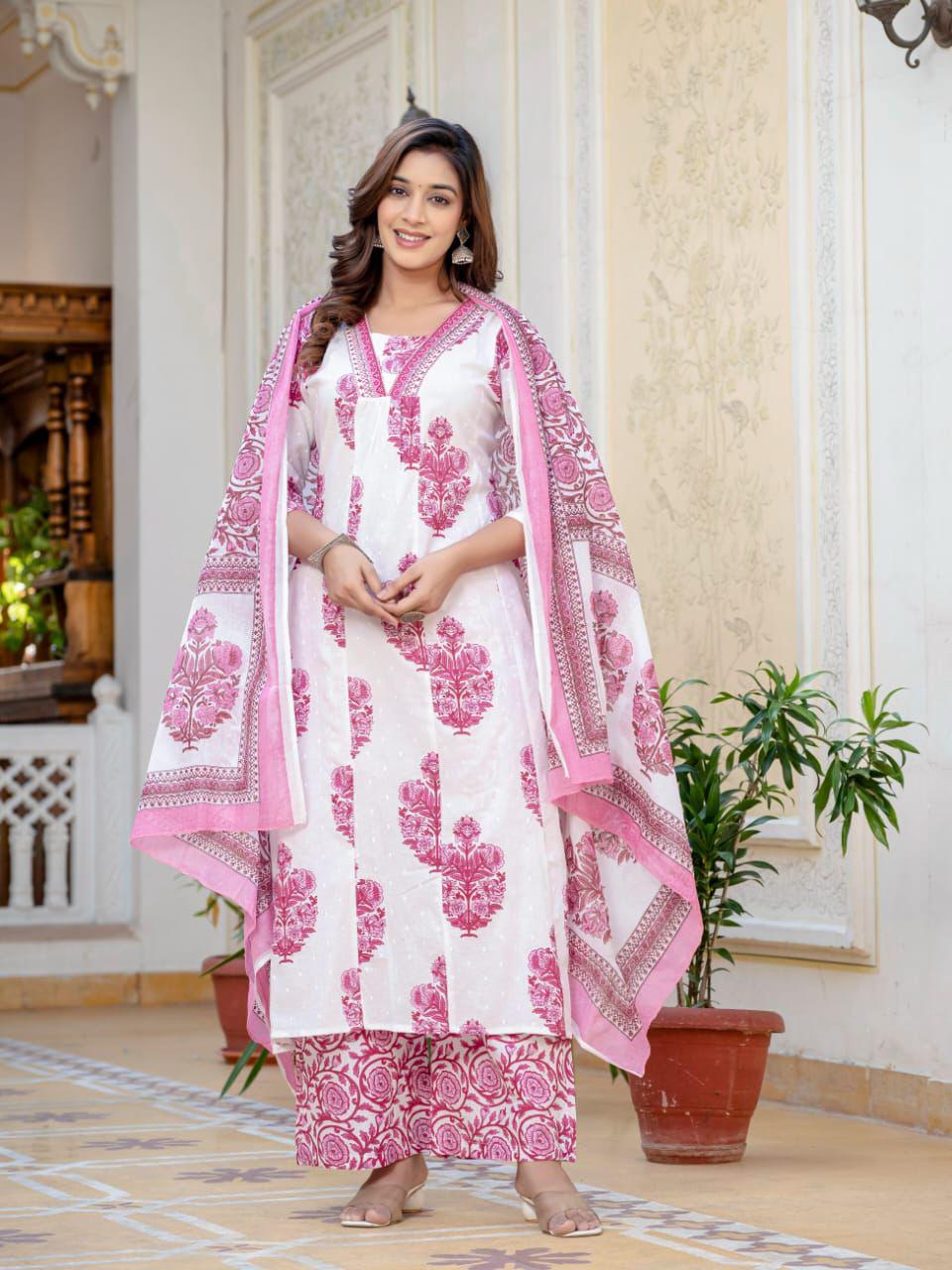 WHITE/PURPLE FLORAL SUIT SET