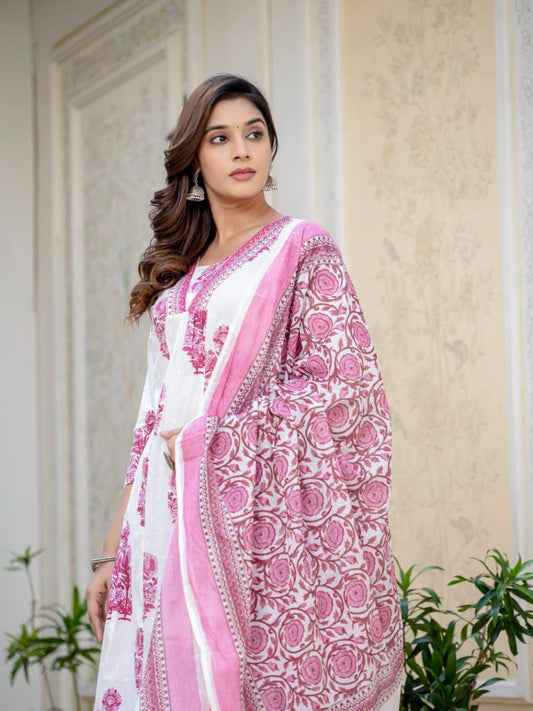 WHITE/PURPLE FLORAL SUIT SET