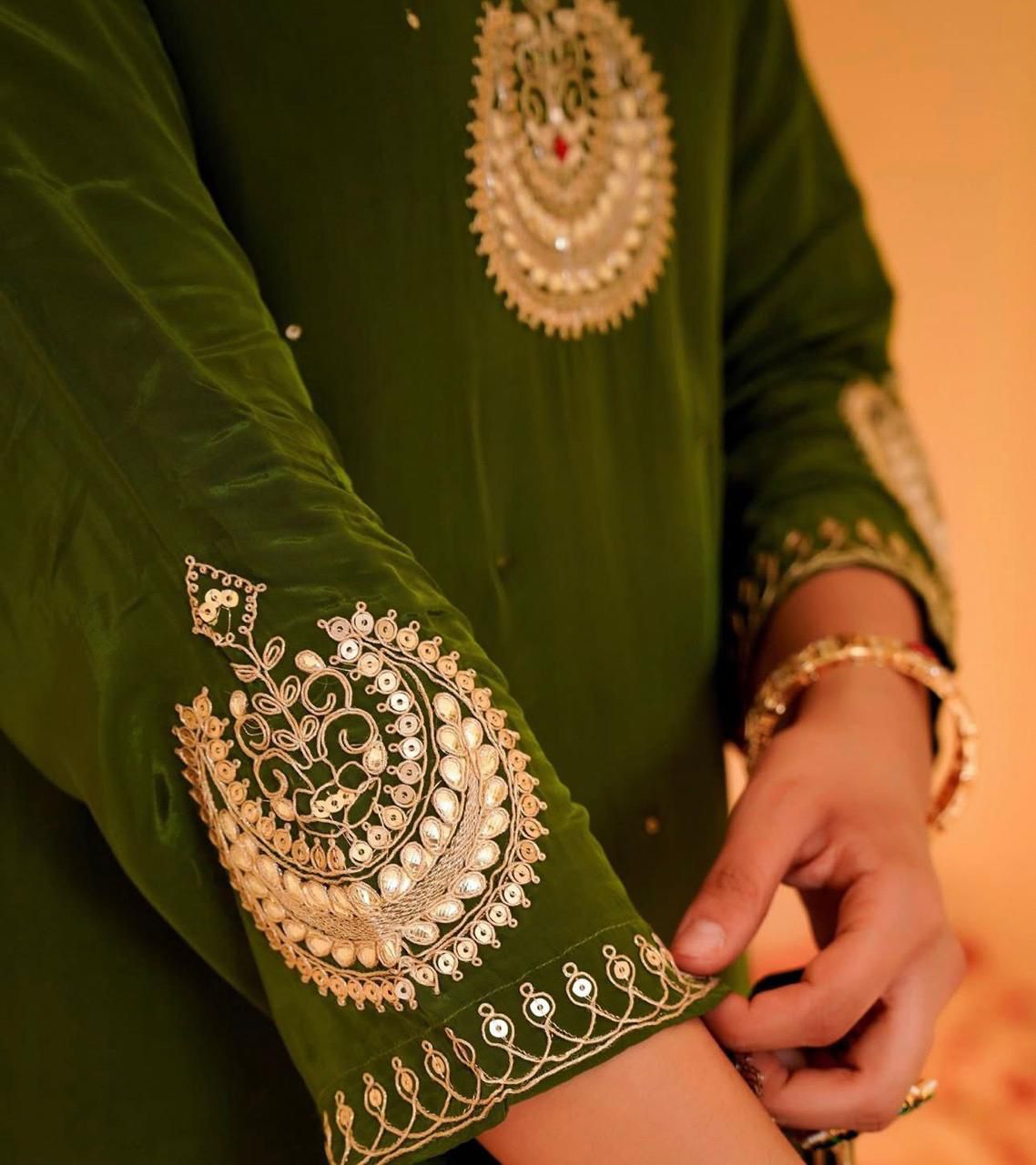 DREAMY MAHENDI  FLAIRED SUIT SET