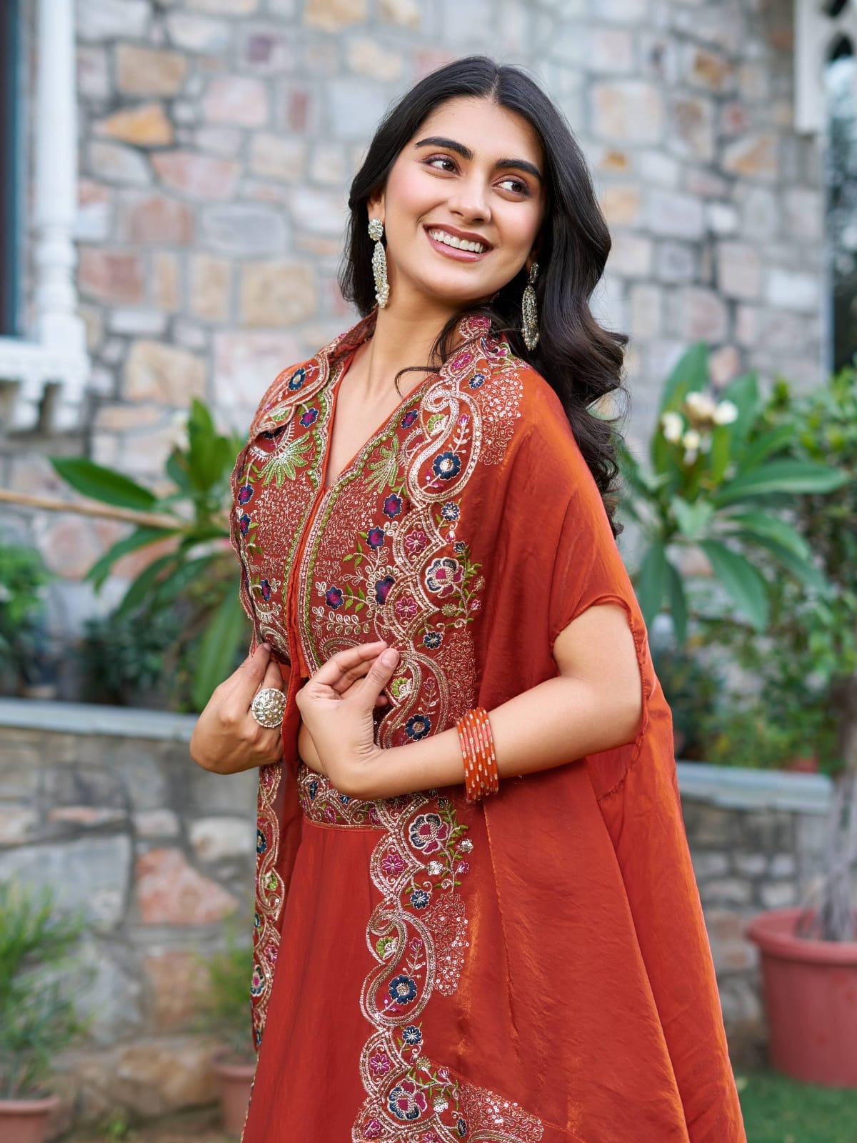 Mahira Orange Lehenga With Blouse And Dupatta Set